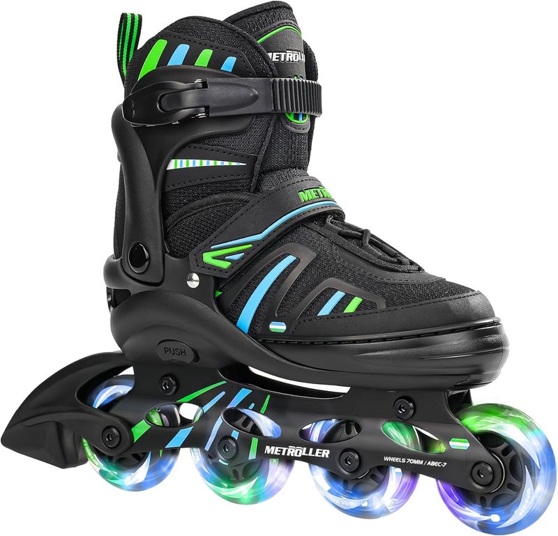 METROLLER Adjustable Inline Skates for Girls Boys with Light up Wheels Roller Skates Kids Youth Fun Beginner Blades Youth Ages 5-8 8-12 Adults Outdoor - Image 1